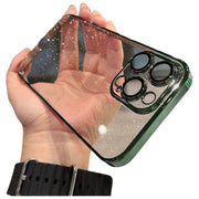 iPhone用ケース カバー スマホケース 耐衝撃 カメラ保護 背面保護 薄型スリム 防塵 クリア 透明 ラメ キラキラ シンプル