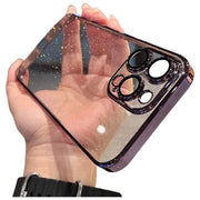 iPhone用ケース カバー スマホケース 耐衝撃 カメラ保護 背面保護 薄型スリム 防塵 クリア 透明 ラメ キラキラ シンプル