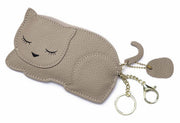 ミニ財布 ミニ 財布 本革 コインケース ねこ モチーフ ネコ レザー コンパクト ポーチ ミニウォレット 小銭入れ 小物入れ カード キーリング バックチャーム CAT 猫 ナスカン キーホルダー 可愛い おしゃれ 大人 大人女子 プレゼント ホワイトデー クリスマス 母の日 誕生日 プレゼント