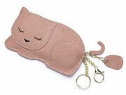 ミニ財布 ミニ 財布 本革 コインケース ねこ モチーフ ネコ レザー コンパクト ポーチ ミニウォレット 小銭入れ 小物入れ カード キーリング バックチャーム CAT 猫 ナスカン キーホルダー 可愛い おしゃれ 大人 大人女子 プレゼント ホワイトデー クリスマス 母の日 誕生日 プレゼント