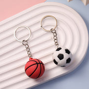キーホルダー 2個セット キーリング サッカーボール バレー ラグビー テニス バスケ 球技 雑貨 飾り 可愛い スポーツ 部活動 引退 記念品 応援 プレゼント 贈り物