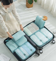 トラベルポーチ7点セット 出張 旅行用 衣類収納袋 バッグインバッグ 大容量 防水 メッシュ 軽量コンパクト スーツケース 整理