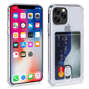 iPhoneケース カバー スマホケース スマホ用品 カード収納 カード入れ TPU ソフト 透明 クリアカラー 無地 シンプル 柔らかい 背面保護 傷防止 12 mini Pro Max