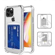 iPhoneケース カバー スマホケース スマホ用品 カード収納 カード入れ TPU ソフト 透明 クリアカラー 無地 シンプル 柔らかい 背面保護 傷防止 12 mini Pro Max