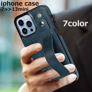 iPhoneケース スマホカバー 背面ベルト バンド カード収納 カードホルダー ポケット スタンド機能 リング付き PU レザー調 背面保護 傷防止 落下防止 おしゃれ かっこいい 上品 シンプル iPhone7 8 9 10 11 12 SE X XS XR XsMax 12mini ProMax plus