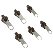 ジッパーヘッド ファスナー ファスナー引き手 3サイズ 各2個入り 交換用 手芸用品 ハンドクラフト ハンドメイド シンプル 便利 黒 ブラウン シルバーカラー