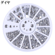 ネイルパーツ ケース付き 4サイズ 1.5mm 2mm 3mm 4mm ネイルアート用品 アクリルストーン ラインストーン セルフネイル デコパーツ ハンドメイド レジン かわいい おしゃれ