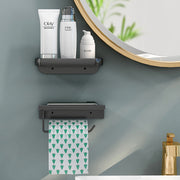ウォールシェルフ トイレットペーパーホルダー バスラック 浴室ラック 収納棚 小物置き スマホ置き フック 洗面所 バスルーム トイレ お風呂 キッチン 台所 便利