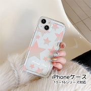 iPhoneケース スマホアクセサリー スマホカバー クリア スター ピンク シンプル かわいい
