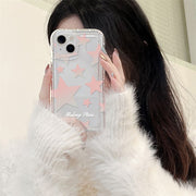 iPhoneケース スマホアクセサリー スマホカバー クリア スター ピンク シンプル かわいい
