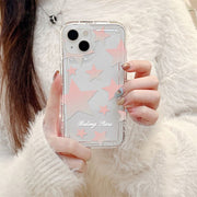 iPhoneケース スマホアクセサリー スマホカバー クリア スター ピンク シンプル かわいい