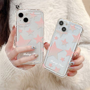 iPhoneケース スマホアクセサリー スマホカバー クリア スター ピンク シンプル かわいい