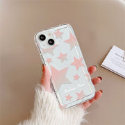 iPhoneケース スマホアクセサリー スマホカバー クリア スター ピンク シンプル かわいい
