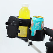 ドリンクホルダー 3in1 ベビーカー 哺乳瓶 ペットボトル ボトルホルダー スマホホルダー スマートフォン クリップ式 ネジ式 丈夫 便利アイテム 自転車 バイク