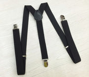 サスペンダー 男女兼用 ユニセックス メンズ レディース Y型 クリップ式 幅2.5cm おしゃれ シンプル 定番 フォーマル ブラック ファッション小物