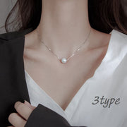 ネックレス レディース 女性用 アクセサリー ベネチアンチェーン フェイクパール イミテーションパール おしゃれ シンプル 上品 きれいめ ギフト プレゼント