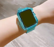腕時計用ベルト apple watch用互換バンド アップルウォッチ用 シリコン レディース メンズ 男女兼用 ユニセックス 着せ替え 交換ベルト 付け替え series 6 5 4 3 2 1 SE 38mm 40mm 42mm 44mm 45mm 透明 クリア 透け感 おしゃれ かわいい かっこいい スタイリッシュ メンテナンス 修理交換用品