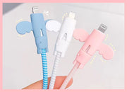 ケーブル保護カバー 同色10個セット コード保護 ケーブルプロテクター USBケーブルガード 充電時 断線防止 羽根型 シリコン スマホアクセサリー かわいい