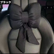 ネックパッド 首枕クッション 車載 車用ネックピロー リボン 負担軽減 頚椎サポート 旅行 車中泊 助手席 運転席