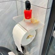 トイレットペーパーホルダー シングル クリア 透明 かわいい おしゃれ 飾り棚 高級感 高見え ペーパーホルダー スマホ置き トイレットペーパー
