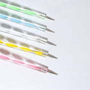 ドットペン ドッティングペン ドット棒 ドットスティック ネイルアート用品 点描ツール 2way ジェルネイル セルフネイル シンプル おしゃれ 白 ピンク 青
