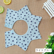 スタイ よだれかけ ベビー 赤ちゃん 乳児 男の子 女の子 お食事エプロン 星型 360度 スナップボタン スター 月 ボーダー ブルー イエロー かわいい おしゃれ 汚れ防止