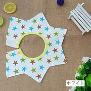 スタイ よだれかけ ベビー 赤ちゃん 乳児 男の子 女の子 お食事エプロン 星型 360度 スナップボタン スター 月 ボーダー ブルー イエロー かわいい おしゃれ 汚れ防止