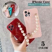 iPhoneケース iPhoneカバー スマホケース スマホカバー チェーンベルト付き フェイクパール 背面保護 傷予防 傷防止 落下防止 保護カバー 携帯ケース 携帯カバー iPhone11 iPhone12 iPhone13 可愛い おしゃれ アイフォンカバー スマートフォンカバー