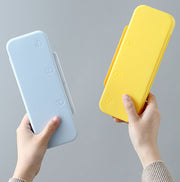 ペンケース 文房具 筆箱 筆入れ 鉛筆入れ 小物入れ 二段 白 ピンク プラスチック 多機能 かわいい おしゃれ 小学生 中学生 鉛筆 パステルカラー