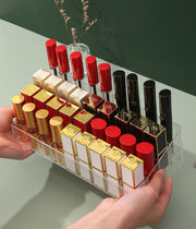 メイクボックス 口紅入れ 口紅ケース コスメボックス クリアカラー 透明 シンプル コスメ収納 収納 仕切り 化粧品 机上 卓上 整理整頓