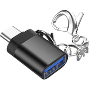 変換アダプター Type-C USB3.0 充電 データ転送 アクセサリー Macbook パソコン PC スマートフォン 携帯 タブレット アンドロイド ストラップ付き チェーン付き スマホ モバイル USB タイプC アクセサリー