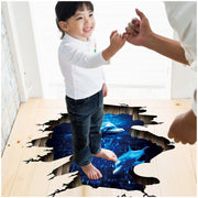 ウォールステッカー 壁紙シール 3D 立体的 トリックアート だまし絵 イルカ 水中 床 天井 海中 海豚 いるか ルームデコレーション ウォールデコレーション 壁面装飾 室内装飾 リフォーム パーティー イベント 飾り付け おもしろい 面白い 雑貨 小物 インテリア