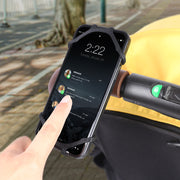 スマホホルダー 自転車用 携帯ホルダー シリコン 360度回転 ハンドル取付け 調節可能 伸びる ピッタリ固定 取付け簡単 落下防止 簡単装着 ステム取付け 耐衝撃 ツーリング サイクリング