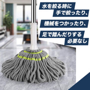 モップ 水拭き 業務用  モップヘッド 2個セット 脱水 絞り器 ひねるだけ 手洗い不要 フロアモップ 床モップ マイクロファイバー 拭き 清掃 掃除 フローリング 吸水性 床拭き 雑巾掛け 雑巾 クリーナー