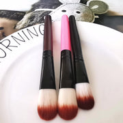 メイクブラシ 単品 パウダーブラシ ファンデーションブラシ 化粧筆 平型 フラット フェイスブラシ メイク道具 コスメ用品 ブラック ピンク ブラウン