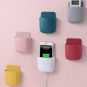 ウォールポケット スマホホルダー 充電スタンド リモコンラック ケース 小物入れ 壁掛け 収納 粘着テープ 工具不要 穴あけ不要 取付簡単