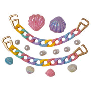 シューパーツ クロックス用 シューアクセサリー レディース シューズアクセサリー 靴アクセサリー セット 貝殻 フェイクパール チェーン カラフル パステルカラー おしゃれ かわいい ガーリー キュート キラキラ ピンク 紫 白 青 緑 黄