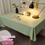 テーブルクロス テーブルカバー 食卓カバー 正方形 120×120cm チェック柄 防水 汚れ防止 傷防止 防油 キッチン ダイニング リビング インテリア雑貨 家庭用 テーブルコーディネート おしゃれ 上品 新生活 引っ越し