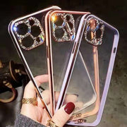 スマホケース 韓国 スマホカバー ラインストーン クリア iPhone用 15用 14用 13用 12用 11用 Pro用 ProMax用 plus用 mini用 ビジュー 透明 アイフォン用 携帯ケース 保護ケース 背面保護 傷防止 おしゃれ かわいい