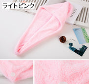 ヘアドライタオル タオルキャップ バス用品 大人用 ヘアキャップ 可愛い シンプル 乾かす 吸水 乾燥用 ふわふわ 柔軟 柔らかい ボタン お風呂上がり 日用品 ピンク ローズ 紫