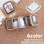 アップルウォッチカバー AppleWatch 保護ケース 保護カバー アップルウォッチケース 傷防止 汚れ防止 ラインストーン キラキラ おしゃれ 華やか かわいい きれいめ イメージチェンジ 38mm 40mm 41mm 42mm 43mm 44mm 45mm 銀色 黒 金色 クリア カラフル