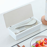 カトラリーケース 食器 スプーン フォーク 箸 収納 仕切り 水切り 蓋付き 透明 中身が見える 長方形 整理 整頓 防塵 オーガナイザー キッチン 台所