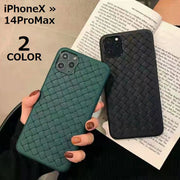 iPhoneケース カバー スマホケース 軽量 薄型 耐衝撃 背面保護 放熱 散熱 通気性 編み ソフト 柔らかい 14 レザー調