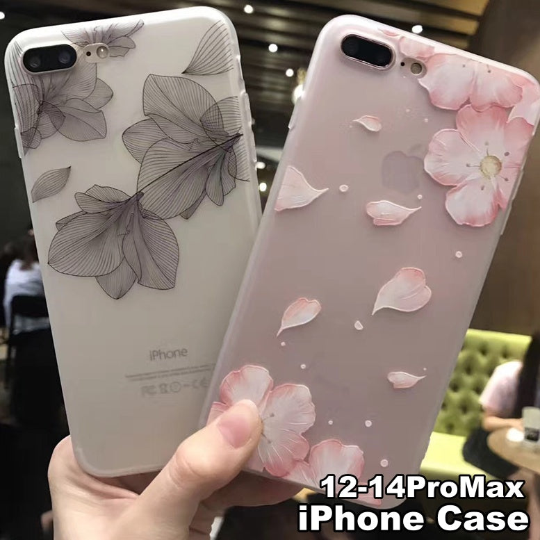 iPhoneケース iPhoneカバー スマホケース スマホカバー ソフト 半透明 クリア スケルトン 背面保護 傷予防 傷防止 お花 フラワー 桜 可愛い iPhone用 スマートフォン アイフォン 携帯ケース 保護カバー おしゃれ