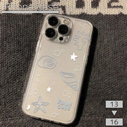 iPhoneケース iPhoneカバー スマホケース スマホカバー クリア 透明 透け感 珊瑚 ヒトデ 貝 海 かわいい 落下 保護 傷防止 アイフォン Apple アップル