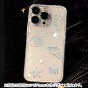 iPhoneケース iPhoneカバー スマホケース スマホカバー クリア 透明 透け感 珊瑚 ヒトデ 貝 海 かわいい 落下 保護 傷防止 アイフォン Apple アップル