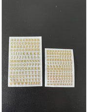 シール ステッカー アルファベット 英字 大文字 小文字 イニシャル 数字 ナンバー ミニサイズ 小さい ゴールドカラー シルバーカラー キラキラ デコ パーツ かわいい