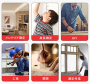 メジャー コンベックス 巻尺 計測工具 DIY 3m 蛍光目盛り 便利 シンプル 簡単 爪付き 日曜大工 工作 引っ越し クリア 黒