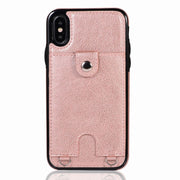 iPhoneケース カバー スマホケース カード収納 ストラップ付 ショルダー 肩掛け 斜めがけ 軽量 耐衝撃 背面保護 レザー調