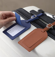 ラゲッジタグ ネームタグ 単品 フラップ付 荷物タグ 名札 旅行用品 トラベルグッズ レザー調 目隠し付 ラゲージタグ 無地 シンプル